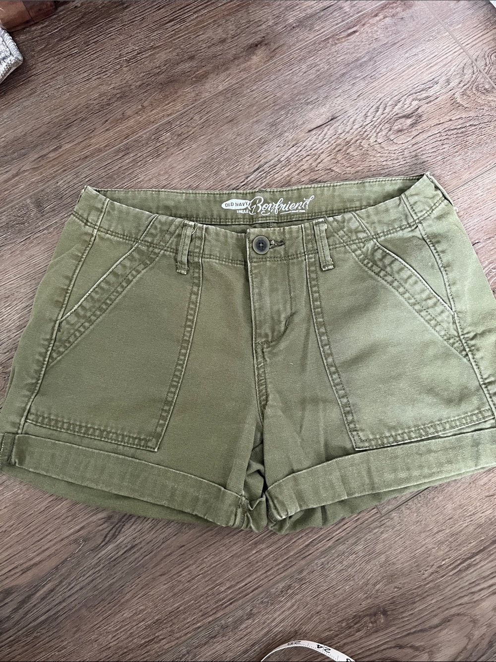 Old Navy Olive Utility Boyfriend Shorts